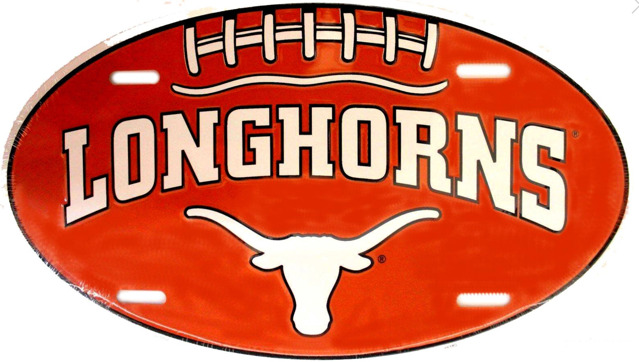 University of Texas Longhorns Aluminum Oval Football License Plate