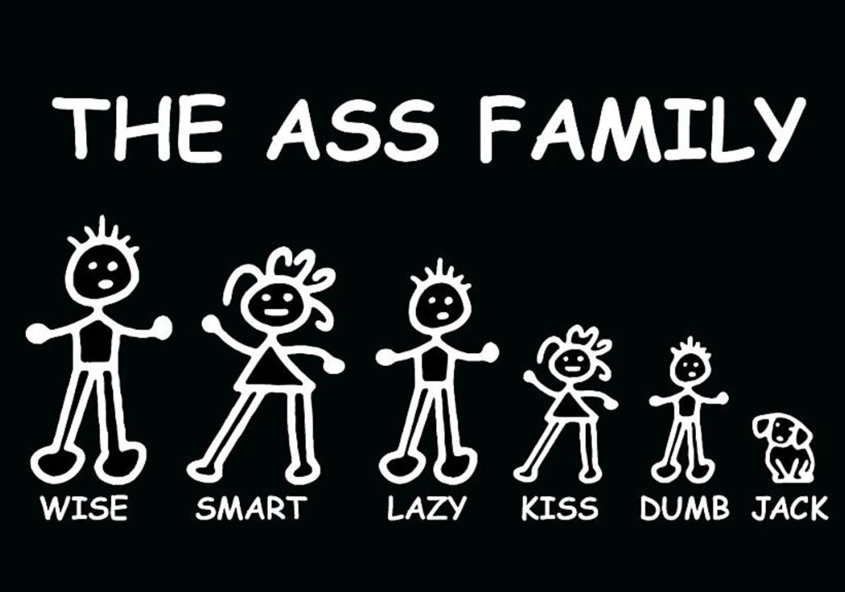 The Ass Family 12"x6" Embossed Aluminum License Plate