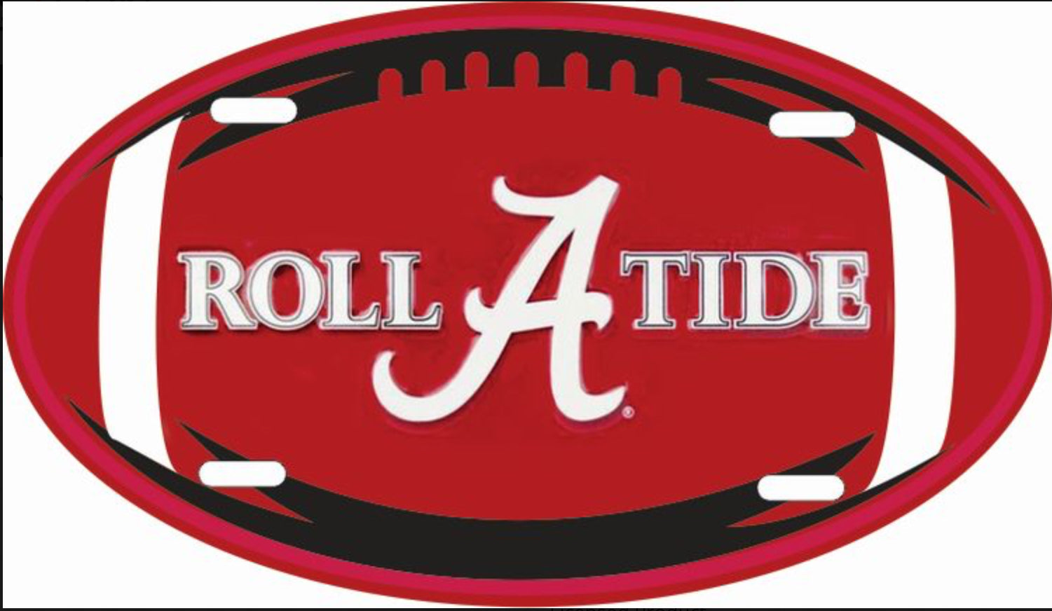 University of Alabama Crimson Tide Aluminum Oval Football License Plate