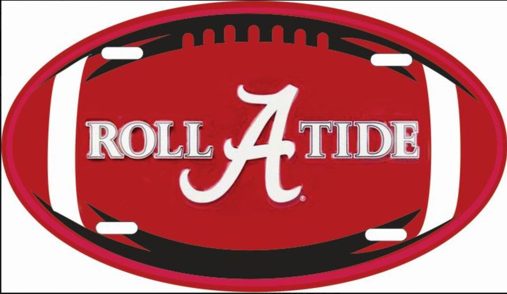 University of Alabama Crimson Tide Aluminum Oval Football License Plate