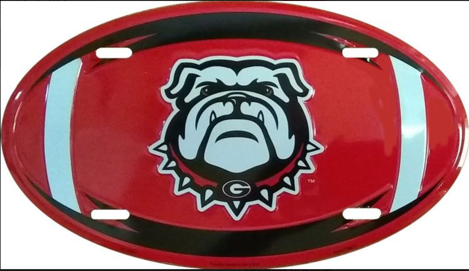 University of Georgia Bulldogs Aluminum Oval Football License Plate