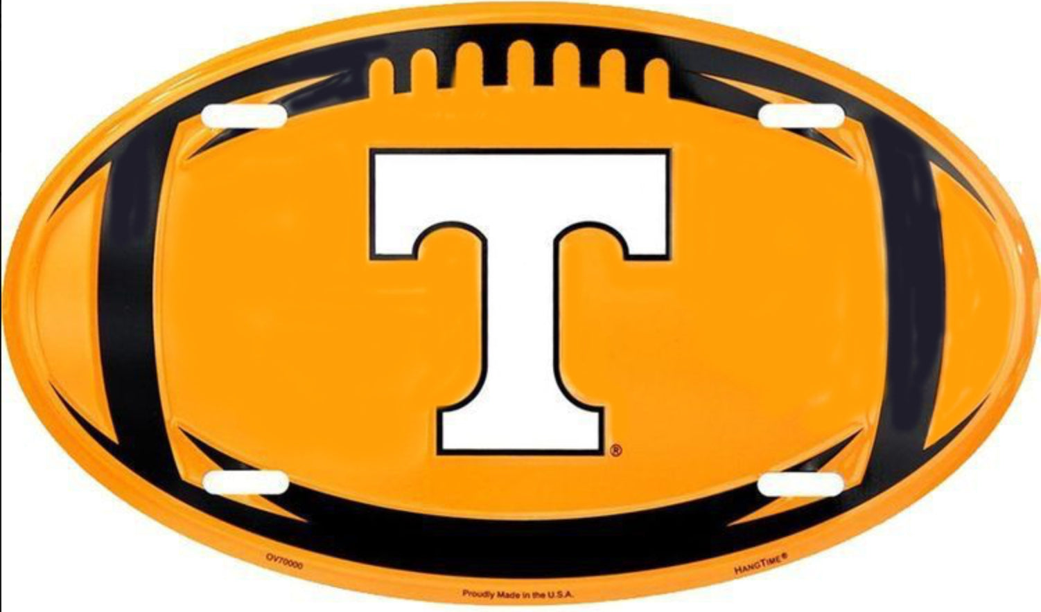 University of Tennessee Volunteers Aluminum Oval Football License Plate