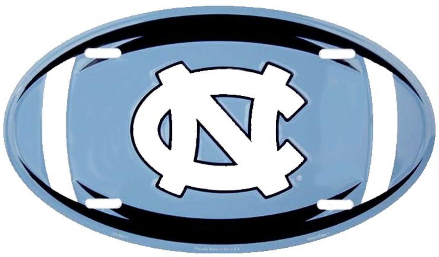 University of North Carolina Tar Heels Aluminum Oval Football License Plate