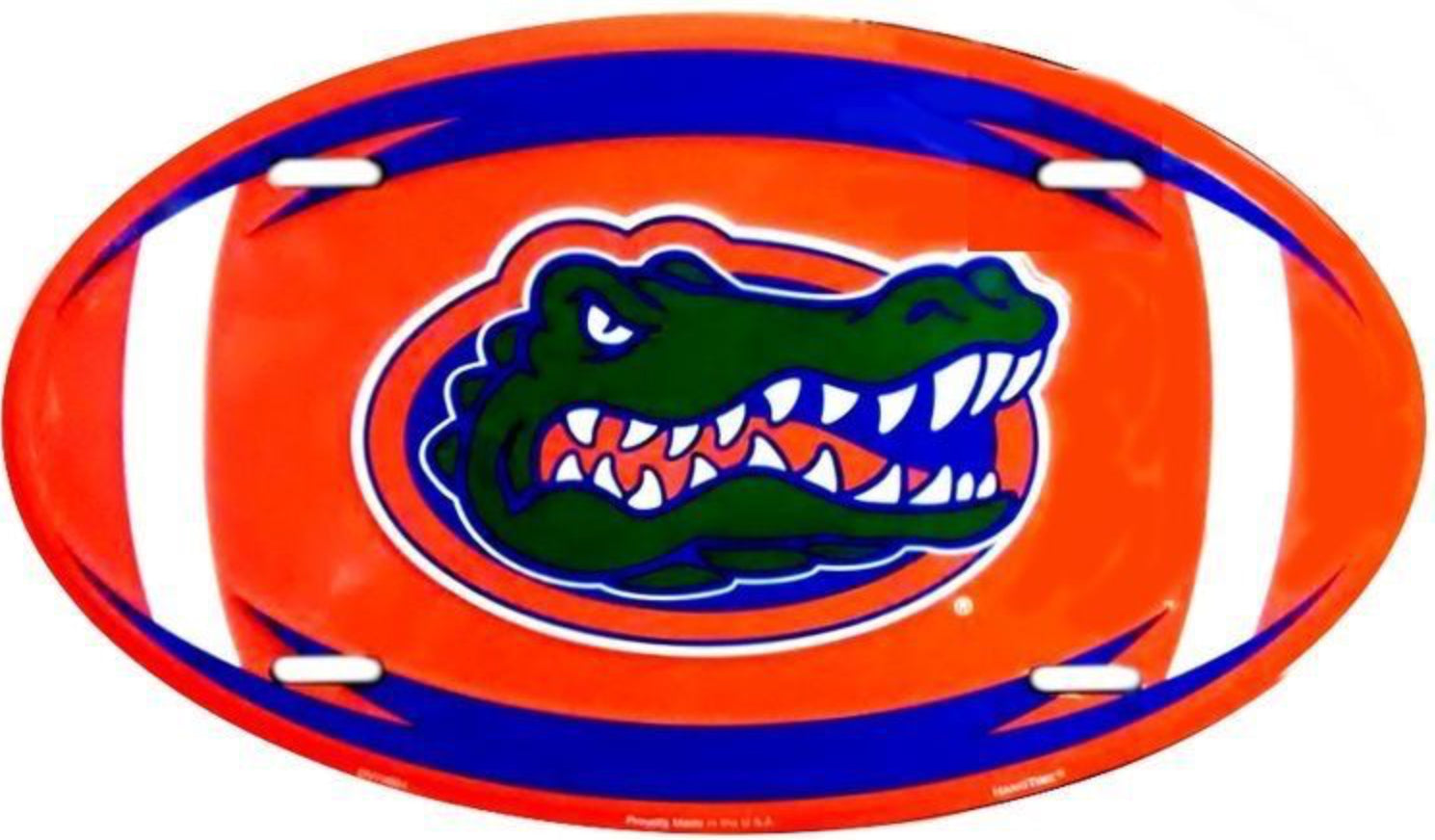 University of Florida Gators Aluminum Oval Football License Plate