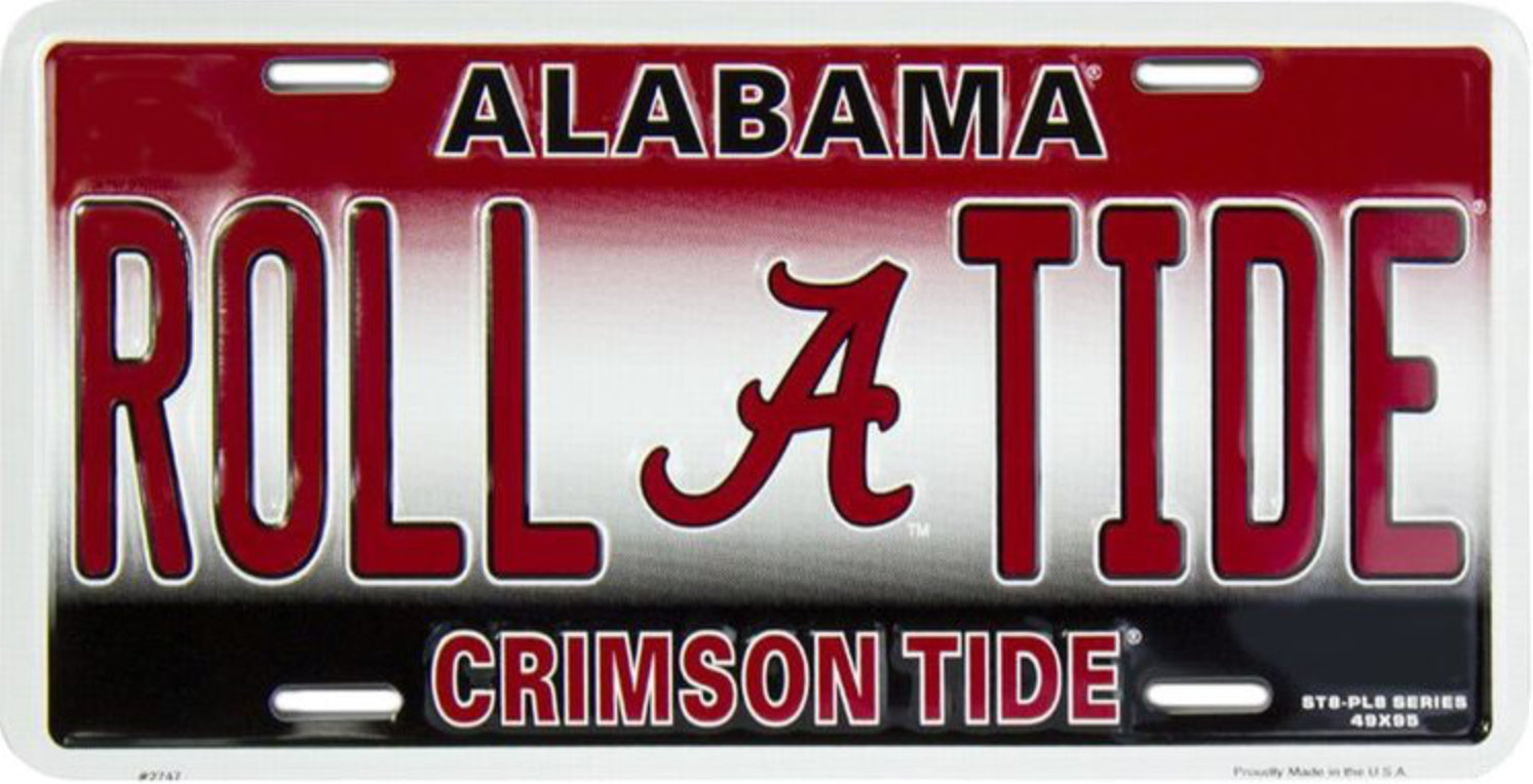 University of Alabama Crimson Tide 12”x6” Embossed Aluminum License Plate