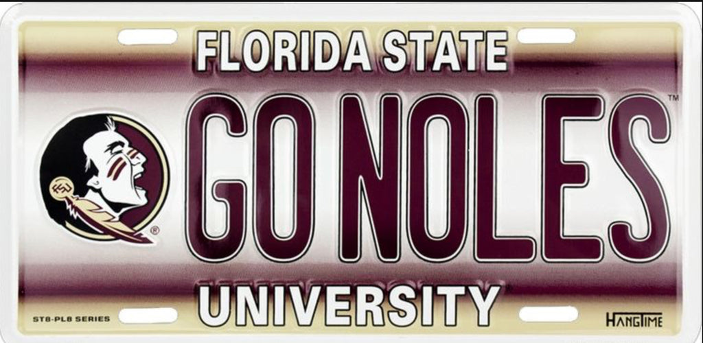 Florida State University Seminoles 12”x6” Embossed Aluminum License Plate