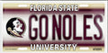 Florida State University Seminoles 12”x6” Embossed Aluminum License Plate