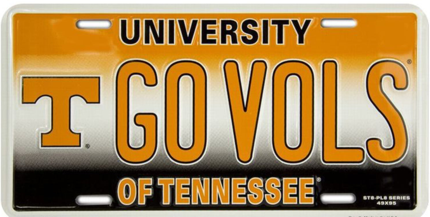 University of Tennessee Volunteers 12”x6” Embossed Aluminum License Plate