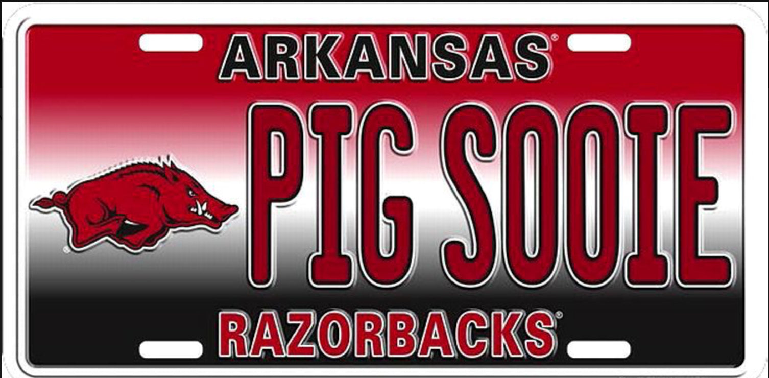 University of Arkansas Razorbacks 12”x6” Embossed Aluminum License Plate