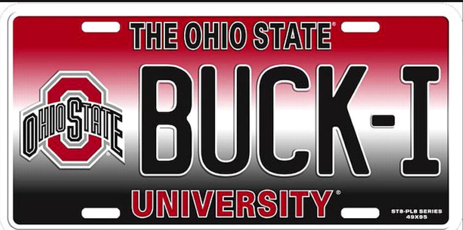 Ohio State University Buckeyes 12”x6” Embossed Aluminum License Plate