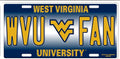 West Virginia University Mountaineers 12”x6” Embossed Aluminum License