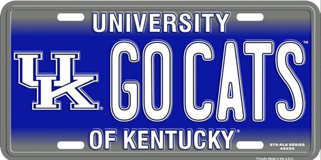 University of Kentucky Wildcats 12”x6” Embossed Aluminum License Plate