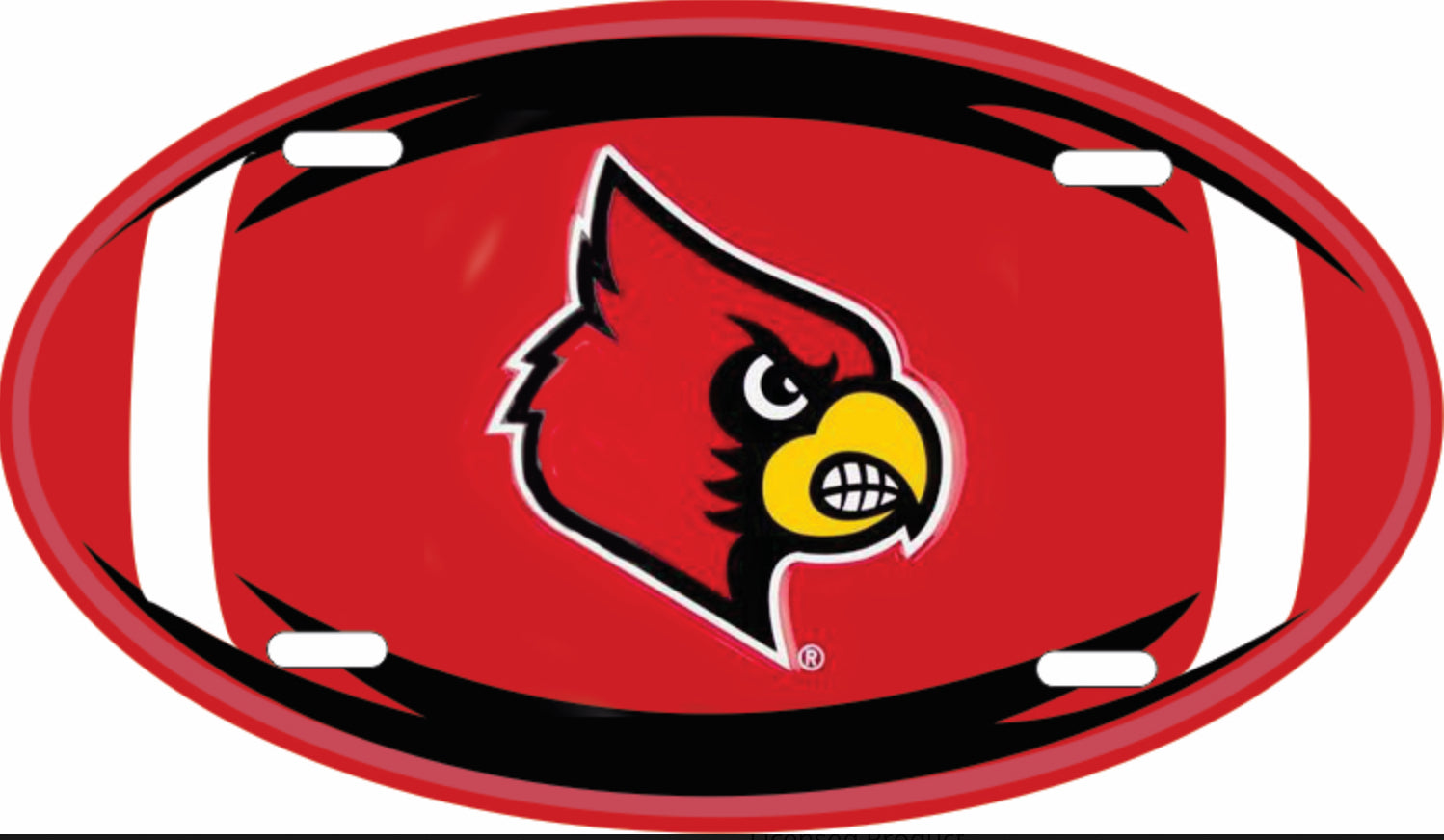University of Louisville Cardinals Aluminum Oval Football License Plate