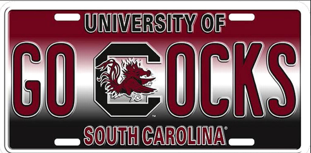 University of South Carolina Gamecocks 12”x6” Embossed Aluminum License Plate