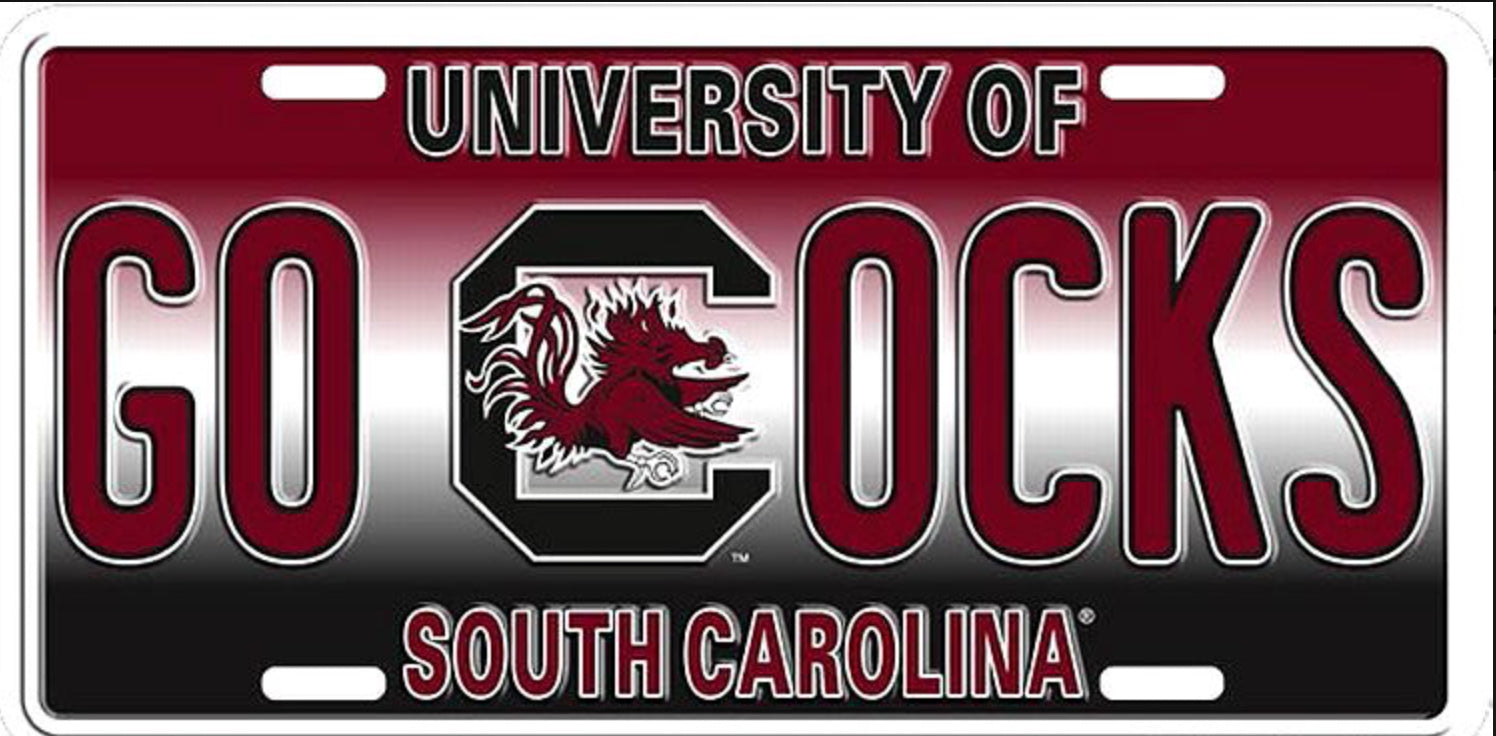 University of South Carolina Gamecocks 12”x6” Embossed Aluminum License Plate