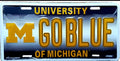 University of Michigan Wolverines 12”x6” Embossed Aluminum License Plate