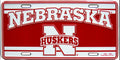 University of Nebraska Cornhuskers 12”x6” Embossed Aluminum License Plate