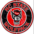North Carolina State University Wolfpack 12” Round Aluminum Sign.An Officially Licensed Product.