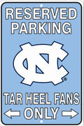 University of North Carolina Tar Heels Reserved on a 12" x 8" Aluminum Sign. An Officially Licensed Product.