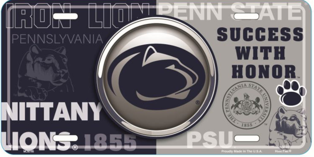 Penn State University Nittany Lions 12”x6” Embossed Aluminum Bullseye License Plate