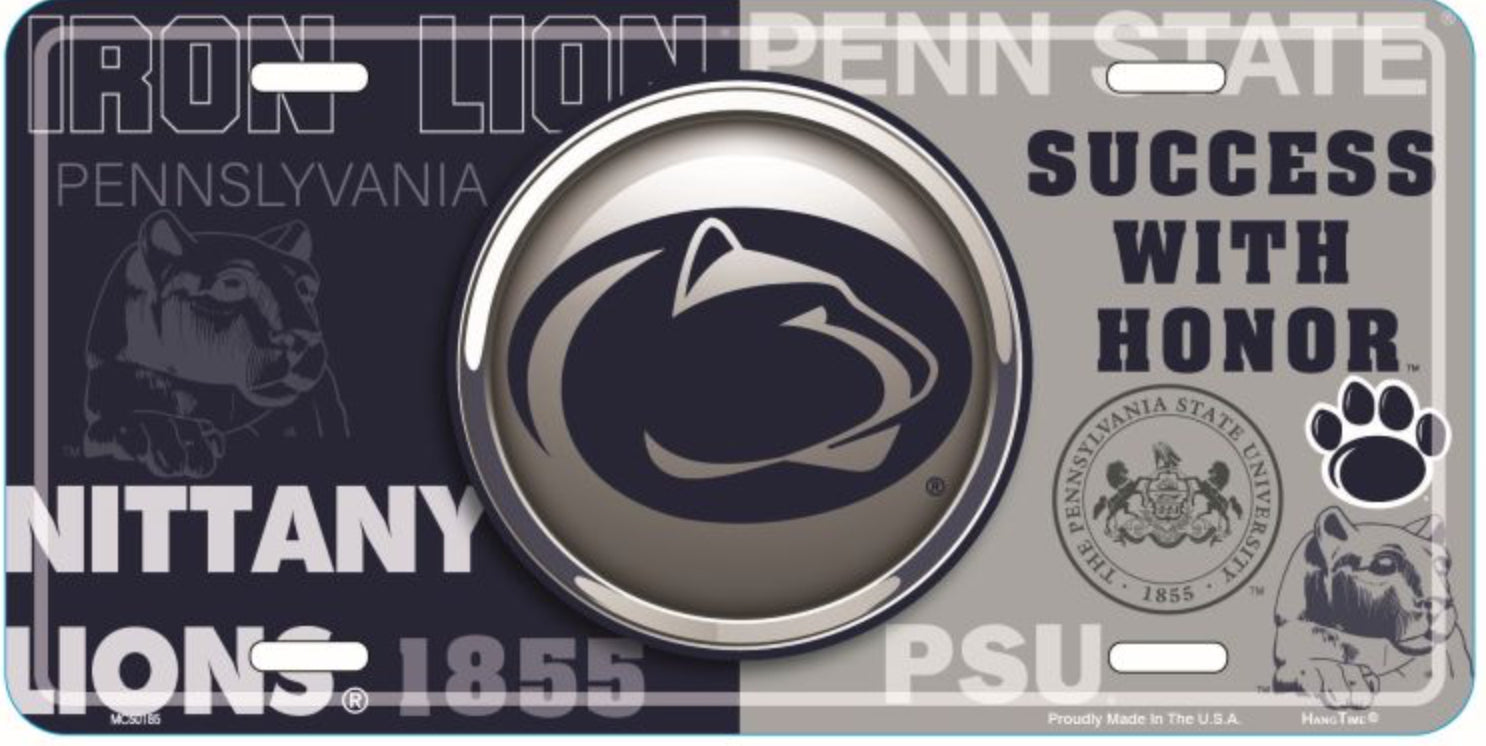 Penn State University Nittany Lions 12”x6” Embossed Aluminum Bullseye License Plate