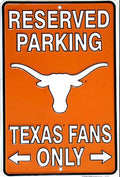 University of Texas Longhorns Parking Sign is a 12" x 8" Aluminum Wall Sign.An Officially Licensed Product.