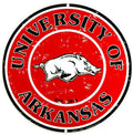 University of Arkansas Razorbacks 12” Round Aluminum Sign.An Officially Licensed Product.