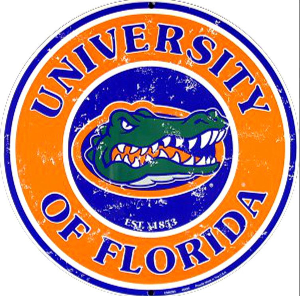 University of Florida Gators 12” Round Aluminum Sign.An Officially Licensed Product.