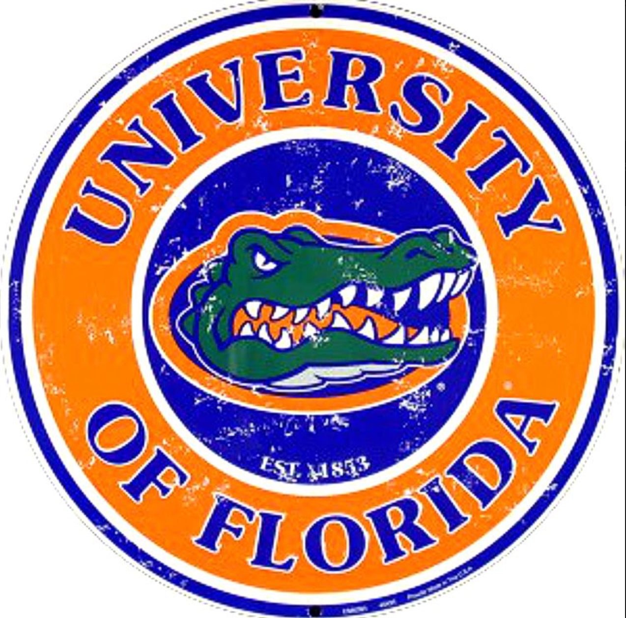 University of Florida Gators 12” Round Aluminum Sign.An Officially Licensed Product.