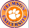 Clemson University Tigers 12” Round Aluminum Sign.An Approved Licensed Product.