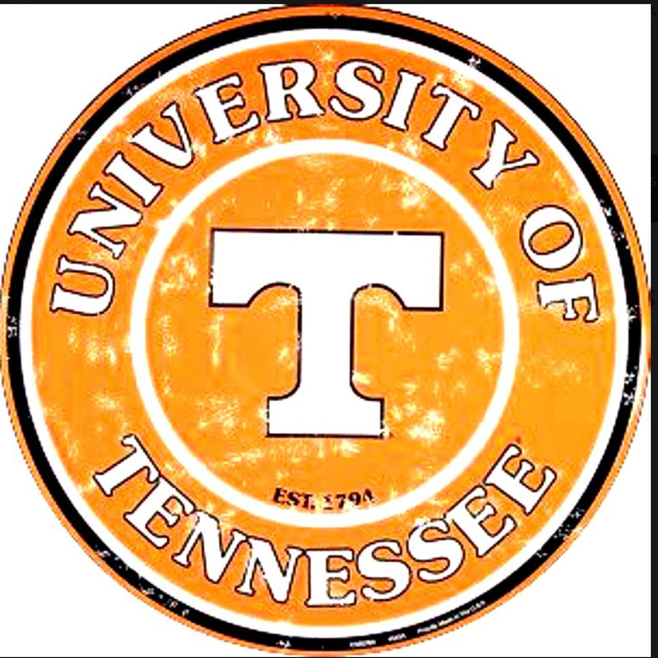 University of Tennessee Volunteers 12” Round Aluminum Sign.An Officially Licensed Product.