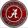 University of Alabama Crimson Tide 12” Round Aluminum Sign. An Officially Licensed Product.
