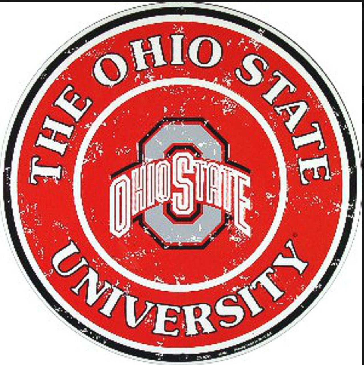 Ohio State University Buckeyes 12” Round Aluminum Sign.An Officially Licensed Product.