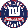 New York Giants 12” Round Embossed Aluminum Sign.An NFL Licensed Product.