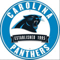Carolina Panthers 12” Round Embossed Aluminum Sign.An NFL Licensed Product.