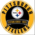 Pittsburgh Steelers 12” Round Embossed Aluminum Sign.An NFL Licensed Product.