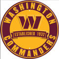 Washington Commanders 12” Round Embossed Aluminum Sign.An NFL Licensed Product.