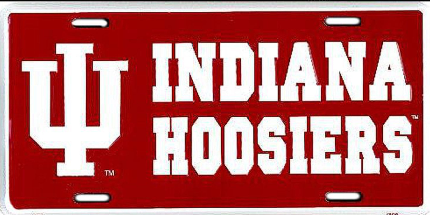 Indiana University Hoosiers 12”x6” Embossed Aluminum License Plate