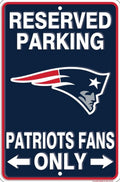 New England Patriots Reserved Parking 12”x 8” Wall Sign.An Officially Licensed Product.