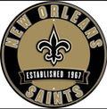 The New Orleans Saints 12” Round Embossed Aluminum Sign.An NFL Licensed Product.
