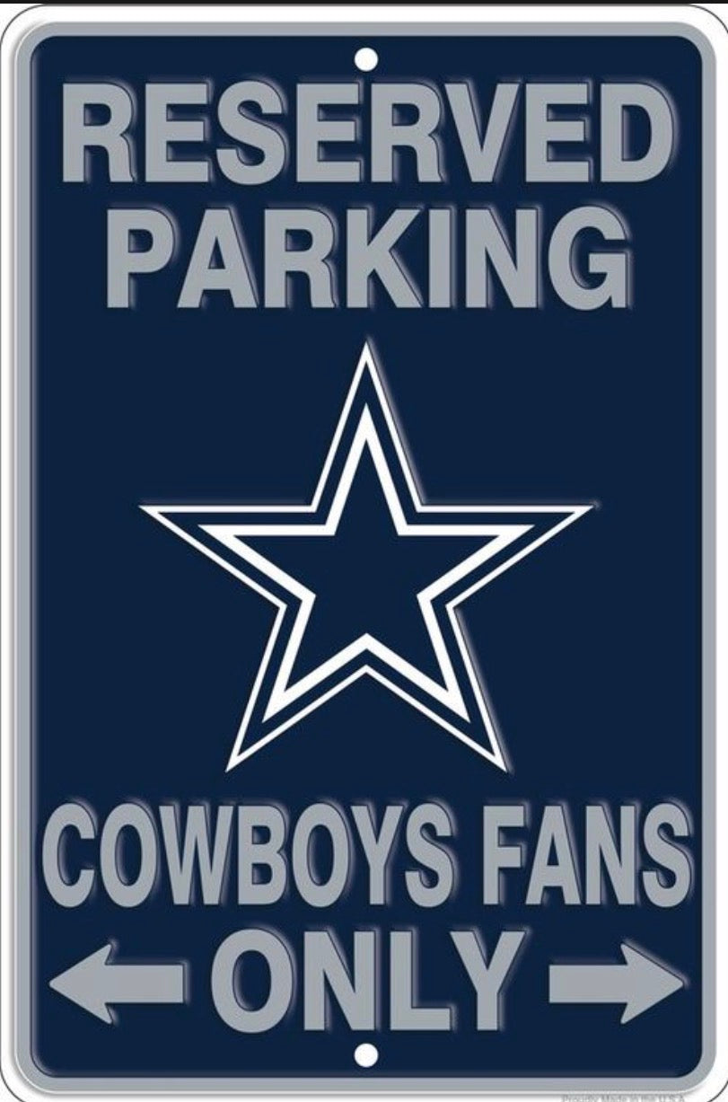 Dallas Cowboys Reserved Parking 12”x8” Wall Sign.An Officially Licensed Product.