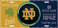 University of Notre Dame Fighting Irish 12”x6” Embossed Aluminum License Plate