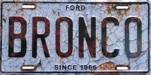 1966 Ford Bronco 12"x6" Embossed Aluminum License Plate
