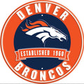 Denver Broncos 12” Round Embossed Aluminum Sign.An NFL Licensed Product.