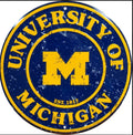 University of Michigan Wolverines 12” Round Aluminum Sign.An Officially Licensed Product.