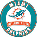 Miami Dolphins 12” Round Embossed Aluminum Sign.An NFL Licensed Product.