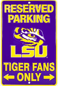 Louisiana State University Tigers Reserved on a 12" x 8" Aluminum Sign.An Officially Licensed Product.
