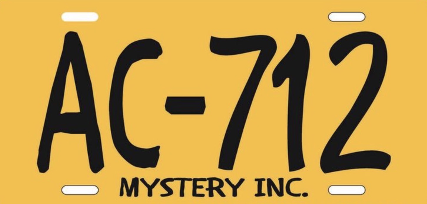 AC-712 Mystery Inc, Scooby Doo Inspired 12"x6" Embossed Aluminum License Plate