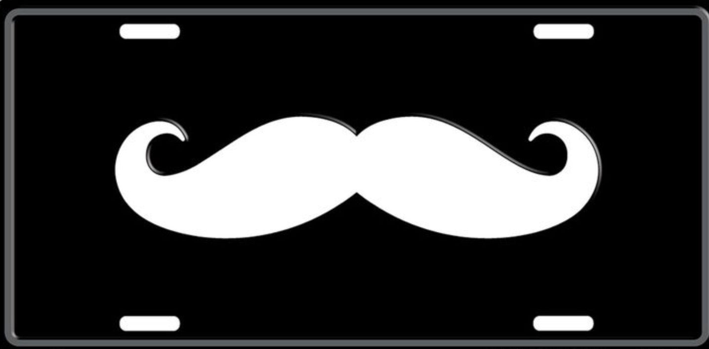 The Mustache 12"x6" Embossed Aluminum License Plate