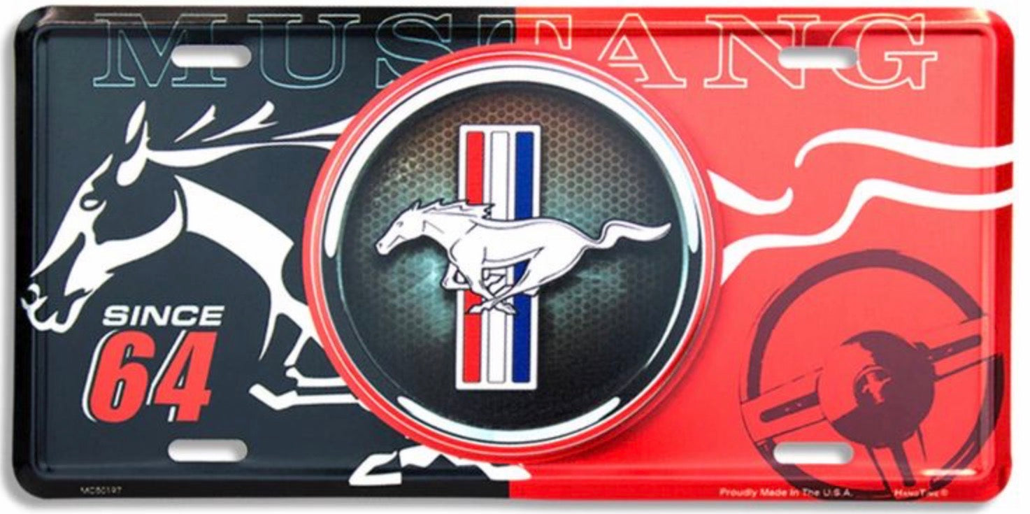 Ford Mustang Since 1964 12"x6" Embossed Aluminum License Plate